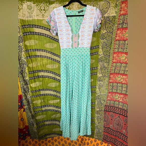 Buddha Sayulita Mint/ Purple Weekend Getaway Jumpsuit Size Medium - Picture 1 of 16